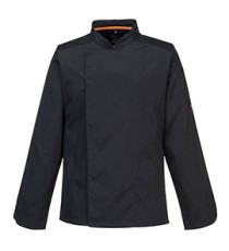 Giacca cuoco MeshAir Pro - maniche lunghe - taglia L - nero - Portwest