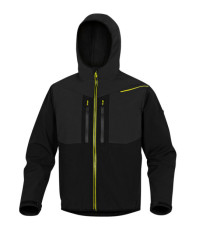 Giacca Softshell Horten - tessuto Softshell/poliestere/elastan - con cappuccio - taglia M - nero/giallo - Deltaplus