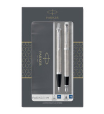 Gift Set DUO - IM stainless steel sfera + stilografica - punta media - Parker