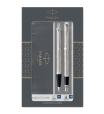 Gift Set DUO - IM stainless steel sfera + stilografica - punta media - Parker