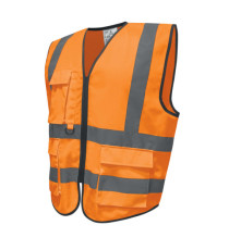 Gilet alta visibilità GILPOCK - poliestere riciclato - taglia L - arancio fluo - Deltaplus
