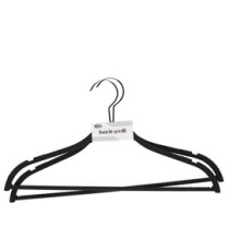 Gruccia - antiscivolo - 42 x 0,6 cm - nero - King Collection - conf. 2 pezzi