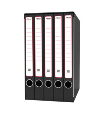 Gruppo registratori Quintetto - 23 x 32 cm - con 5 cartelle 3 lembi - dorso 23 cm - grigio - Rexel