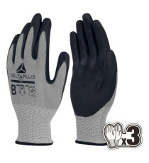 Guanti antitaglio Venicut B07 - maglia econocut - palmo in nitrile - taglia 08 - grigio - Deltaplus - pack 3 paia