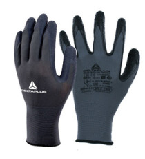 Guanti da lavoro VE630 - poliestere - palmo lattice - taglia 08 - grigio/nero - Deltaplus