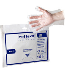 Guanti HDPE R18 - taglia unica - trasparente - Reflexx - conf. 100 pezzi