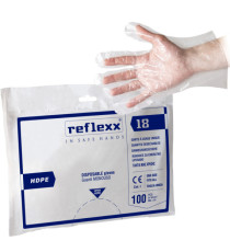 Guanti HDPE R18 - taglia unica - trasparente - Reflexx - conf. 100 pezzi