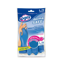 Guanti in nitrile Dermasafe - taglia L - blu - Logex Professional
