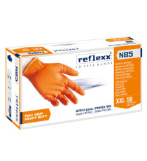 Guanti in nitrile N85 - ultra resistenti - tg XXL - arancione - Reflexx - conf. 50 pezzi