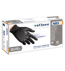 Guanti in nitrile N85B - ultra resistenti - tg M - nero - Reflexx - conf. 50 pezzi