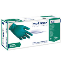 Guanti in nitrile R68 - senza polvere - taglia M - verde - Reflexx - conf. 100 pezzi