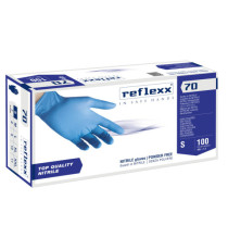 Guanti in nitrile R70 - senza polvere - tg S - azzurro - Reflexx - conf. 100 pezzi