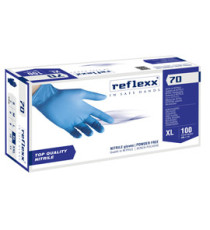Guanti in nitrile R70 - senza polvere - tg XL - azzurro - Reflexx - conf. 100 pezzi