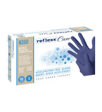 Guanti nitrile ipoallergenici N350 - senza acceleranti - taglia S - blu - Reflexx - conf. 100 pezzi