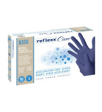 Guanti nitrile ipoallergenici N350 - senza acceleranti - taglia S - blu - Reflexx - conf. 100 pezzi