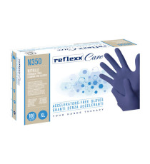 Guanti nitrile ipoallergenici N350 - senza acceleranti - taglia XL - blu - Reflexx - conf. 100 pezzi