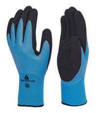 Guanti Wet&Dry VV636BL - poliammide - palmo in nitrile - taglia 09 - blu/nero - Deltaplus