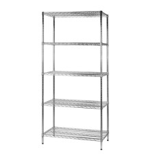 Kit scaffale Archimede - 5 ripiani - 60 x 90 x 200 cm - acciaio cromato - Serena Group