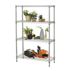 Kit scaffale Archimede Outdoor - 4 ripiani - 36 x 90 x 137 cm - acciaio zincato - cromato - Serena Group