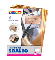 Lastre alluminio/rame - 20 x 30 cm - Deco - conf.12 pezzi