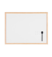 Lavagna bianca magnetica - 45 x 60 cm - cornice legno - bianco - Starline