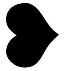 Lavagna da parete Silhouette - 29,5 x 35,8 cm - forma cuore - nero - Securit