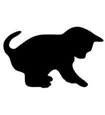 Lavagna da parete Silhouette - 45,5 x 29 cm - forma gatto - nero - Securit