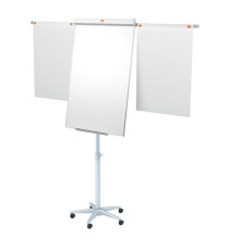Lavagna portablocco Classic con ruote - 100 x 70 cm - bracci estensibili - bianco - Nobo