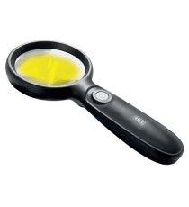 Lente di ingrandimento 1137 - diametro 7,5 cm - con led - nero - Lebez
