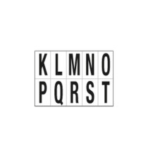 Lettere adesive da K a T - in PVC - 70 x 124 mm - 10 et/fg - 1 foglio - nero/bianco