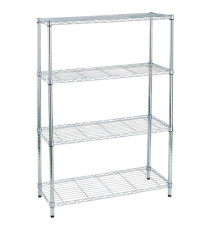 Libreria Archimede Light - 4 ripiani - acciaio cromato - 36 x 90 x 137 cm - Serena Group