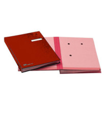 Libro firma - 18 intercalari - con porta etichette - 24x34 cm - rosso - Fraschini