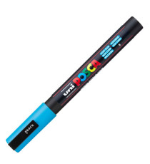 Marcatore a base d'acqua Uni Posca PC3M  - punta fine da 0,9mm a 1,3mm - azzurro - Uni Mitsubishi