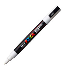 Marcatore a base d'acqua Uni Posca PC3M  - punta fine da 0,9mm a 1,3mm - bianco - Uni Mitsubishi