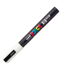 Marcatore a base d'acqua Uni Posca PC3M  - punta fine da 0,9mm a 1,3mm - bianco - Uni Mitsubishi