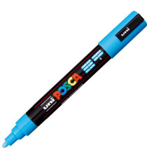 Marcatore a base d'acqua Uni Posca PC5M  - punta  tonda media da 1,8mm a 2,5mm - azzurro - Uni Mitsubishi