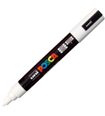 Marcatore a base d'acqua Uni Posca PC5M  - punta  tonda media da 1,8mm a 2,5mm - bianco - Uni Mitsubishi