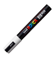 Marcatore a base d'acqua Uni Posca PC5M  - punta  tonda media da 1,8mm a 2,5mm - bianco - Uni Mitsubishi