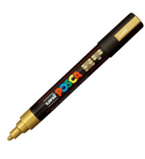 Marcatore a base d'acqua Uni Posca PC5M  - punta  tonda media da 1,8mm a 2,5mm - oro - Uni Mitsubishi
