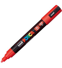 Marcatore a base d'acqua Uni Posca PC5M  - punta  tonda media da 1,8mm a 2,5mm - rosso - Uni Mitsubishi