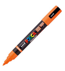 Marcatore a base d'acqua Uni Posca PC5MBR - punta brush 1.0 - 4.0mm - arancione  - Uni Mitsubishi