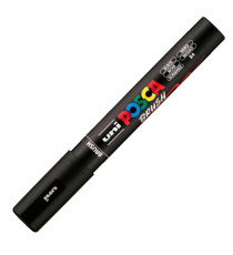 Marcatore a base d'acqua Uni Posca PC5MBR - punta brush 1.0 - 4.0mm - nero - Uni Mitsubishi