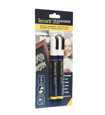 Marcatore a gesso liquido  - punta media da 2,00-6,00mm - bianco - Securit - conf. 2 pezzi