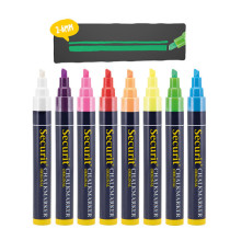 Marcatore a gesso liquido - punta media 2,00 - 6,00 mm - mix 8 colori - Securit - conf. 8 pezzi