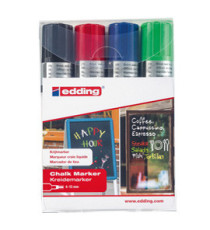 Marcatore a gesso liquido 4090 - punta scalpello - da 4 a 15mm - Edding - astuccio 4 pezzi