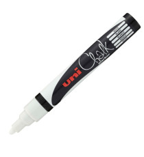 Marcatore a gesso liquido Uni Chalk Marker - punta tonda da 1,80 - 2,50 mm - bianco - Uni Mitsubishi