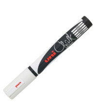 Marcatore a gesso liquido Uni Chalk Marker - punta tonda da 1,80 - 2,50 mm - bianco - Uni Mitsubishi