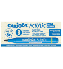 Marcatore Paint Marker acrilico - punta maxi - blu - Carioca - conf. 8 pezzi