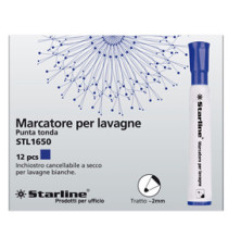 Marcatore per lavagne cancellabili Starline - punta tonda 2,0mm - blu - Starline