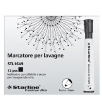 Marcatore per lavagne cancellabili Starline - punta tonda 2,0mm - nero - Starline